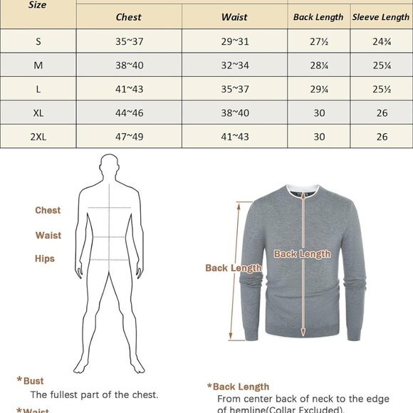 Mens Crewneck Dress Sweater Slim Fit Lightweight‎ Wool Blend Knitted Sweaters - Picture 5 of 5